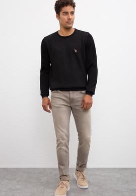 Erkek Siyah Bisiklet Yaka Triko Kazak - 50209485030