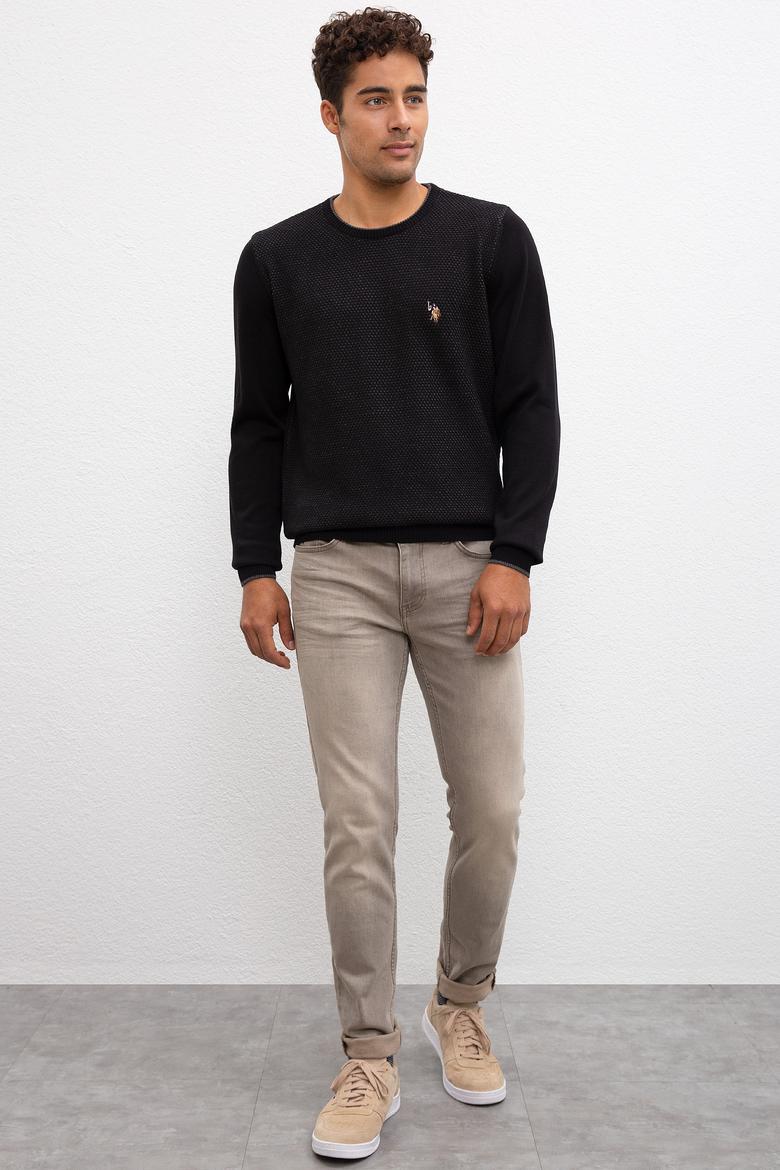 Erkek Siyah Bisiklet Yaka Triko Kazak - 50209485030