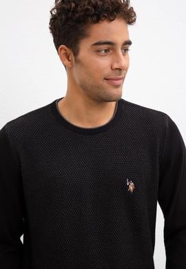 Erkek Siyah Bisiklet Yaka Triko Kazak - 50209485030