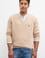 Erkek Kum Melanj V-Yaka Triko Kazak Basic