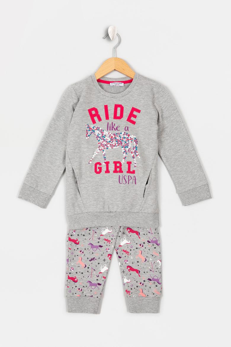 Kız Çocuk Gri Pijama Takımı