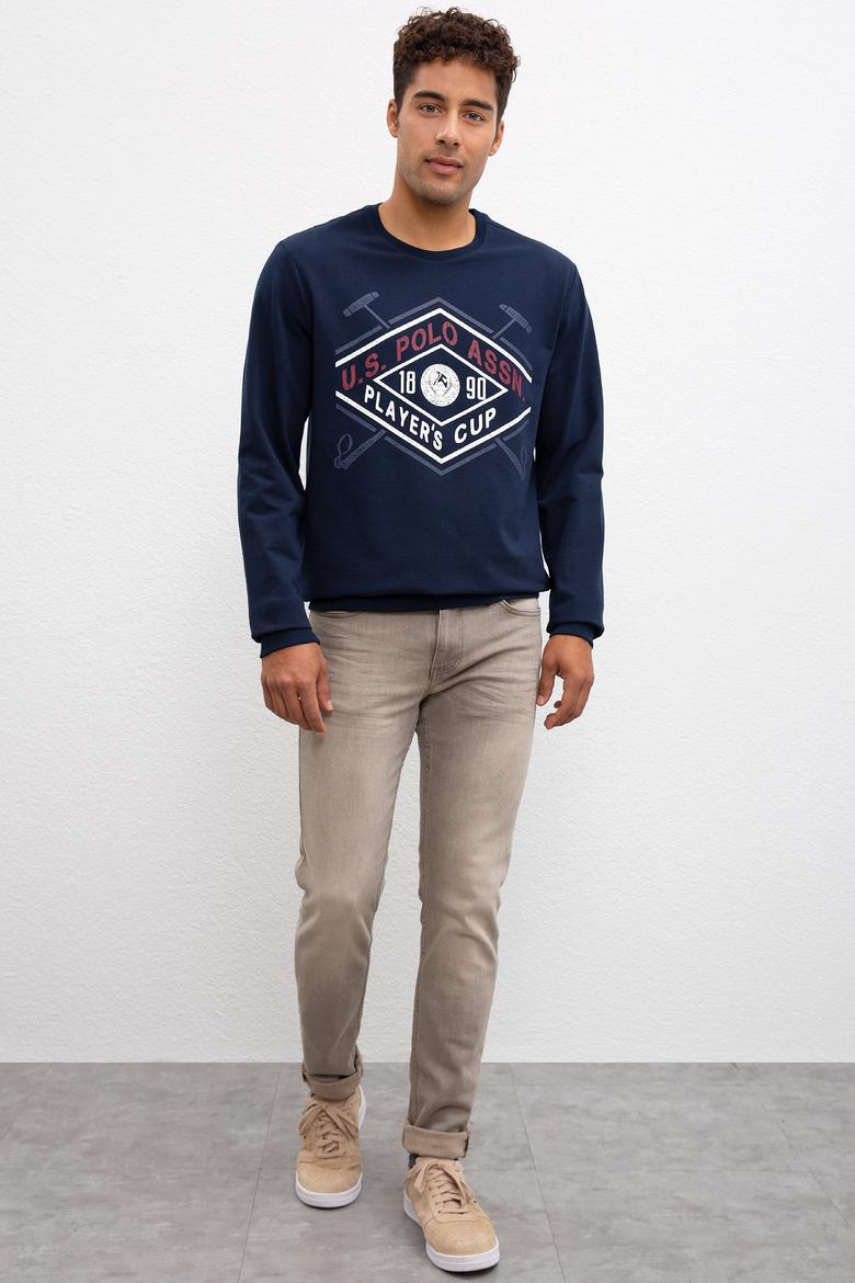 Erkek Lacivert Bisiklet Yaka Sweatshirt - 50216237008