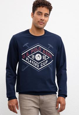 Erkek Lacivert Bisiklet Yaka Sweatshirt - 50216237008