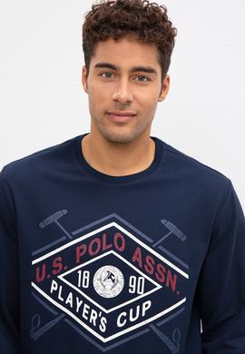 Erkek Lacivert Bisiklet Yaka Sweatshirt - 50216237008