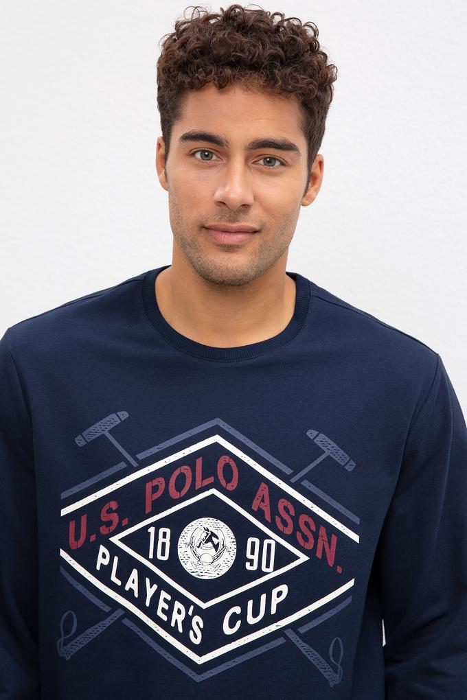 Erkek Lacivert Bisiklet Yaka Sweatshirt