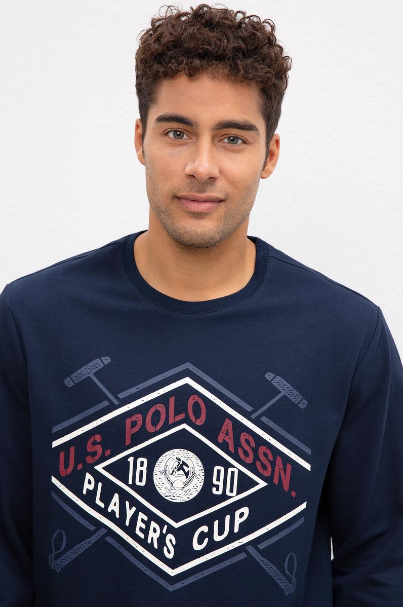 Erkek Lacivert Bisiklet Yaka Sweatshirt