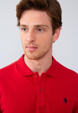 Erkek Kırmızı Polo Yaka Sweatshirt Basic - 50209199126