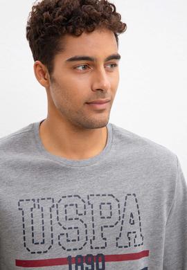 Erkek Gri Melanj Bisiklet Yaka Sweatshirt - 50208668029