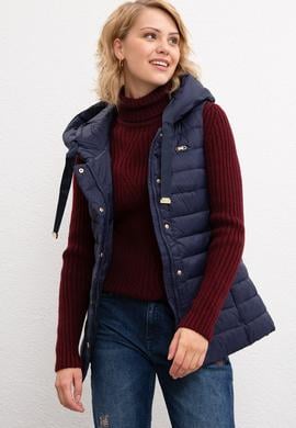 Kadın Lacivert Dokuma Yelek - 50211370010