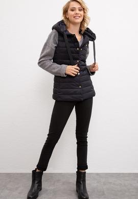 Kadın Siyah Dokuma Yelek - 50211370044