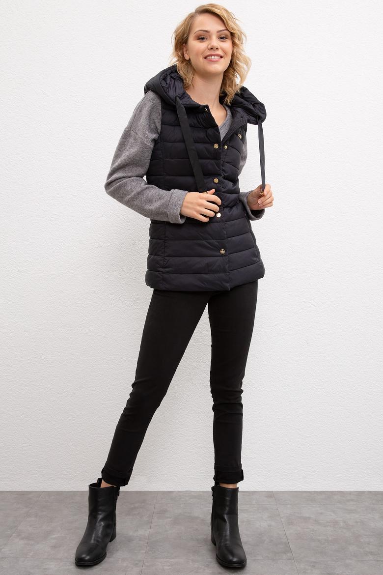 Kadın Siyah Dokuma Yelek - 50211370044