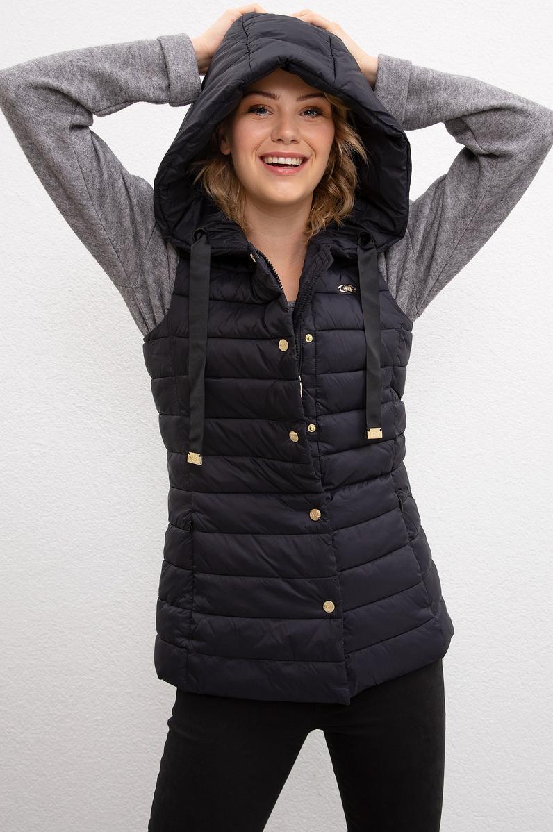 Kadın Siyah Dokuma Yelek