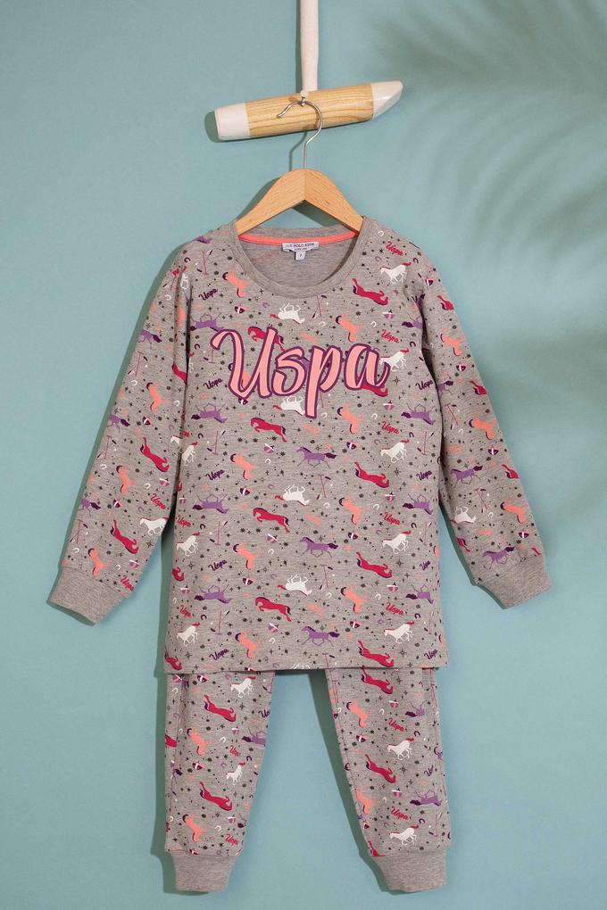 Kız Çocuk Gri Pijama Takımı