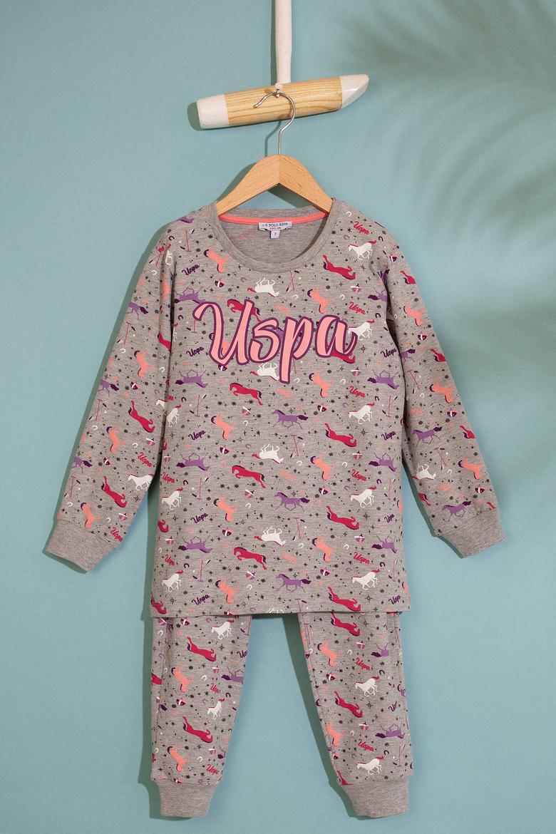 Kız Çocuk Gri Pijama Takımı