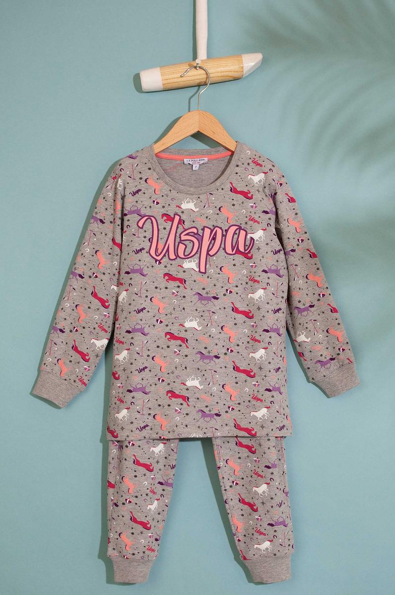 Kız Çocuk Gri Pijama Takımı