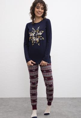 Kadın Lacivert Pijama Takımı - 50223303008