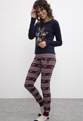 Kadın Lacivert Pijama Takımı - 50223303008
