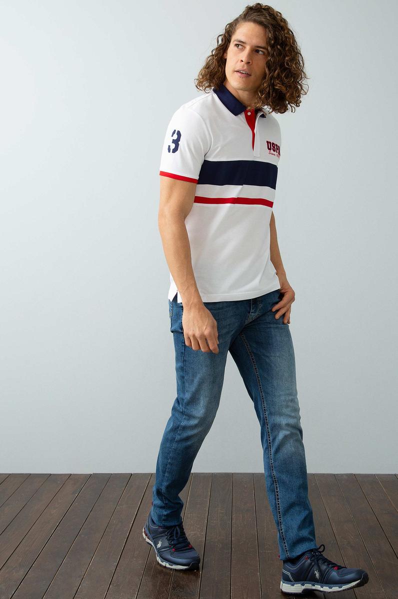 Erkek Beyaz Polo Yaka T-Shirt