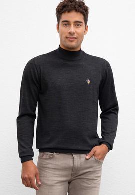 Erkek Antrasit Balıkçı Yaka Triko Kazak Basic - 50206684027