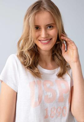 Kadın Beyaz Bisiklet Yaka T-Shirt - 50204160012