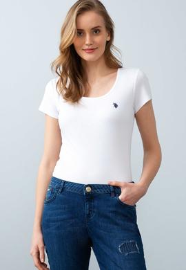Kadın Beyaz Basic Tişört - 50204841078