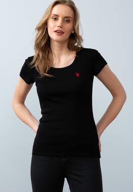 Kadın Siyah Basic Tişört - 50204841035