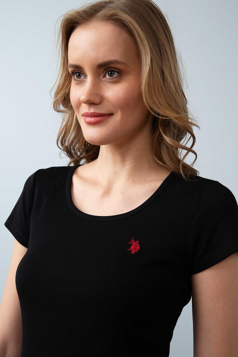 Kadın Siyah Basic Tişört - 50204841035