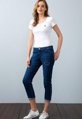 Kadın Beyaz Basic Tişört - 50204841078