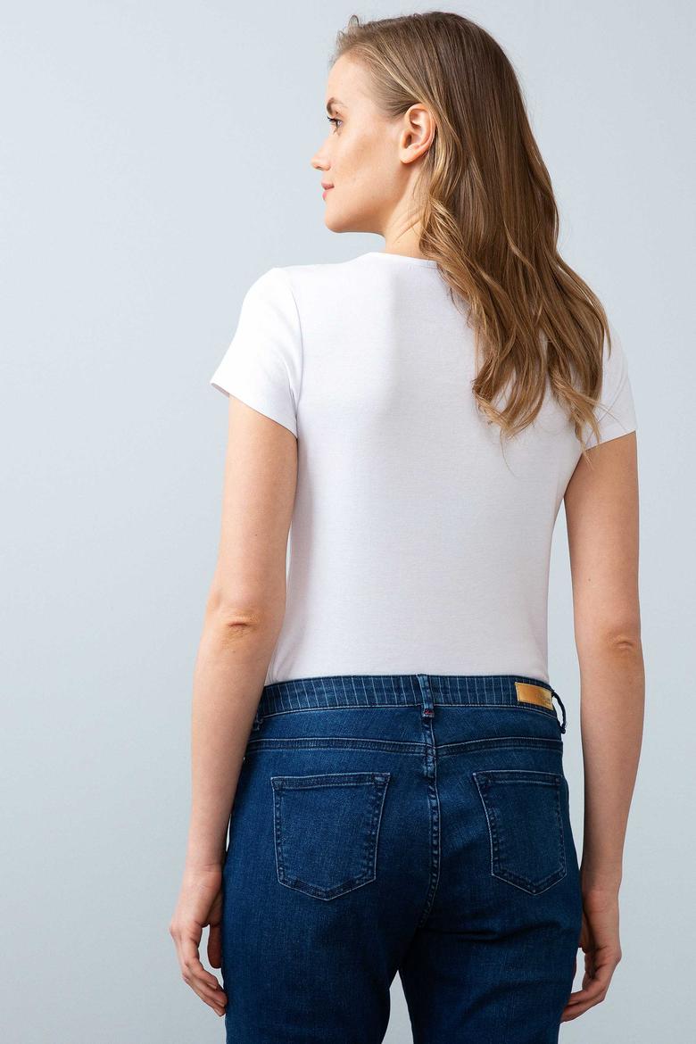 Kadın Beyaz Basic Tişört - 50204841078