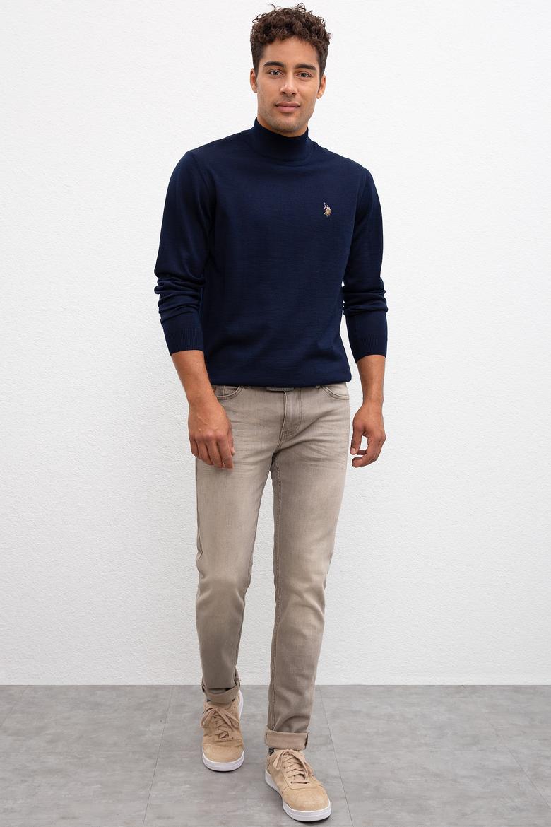 Erkek Lacivert Balıkçı Yaka Triko Kazak Basic - 50206684009