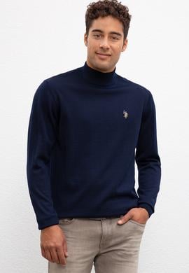 Erkek Lacivert Balıkçı Yaka Triko Kazak Basic - 50206684009