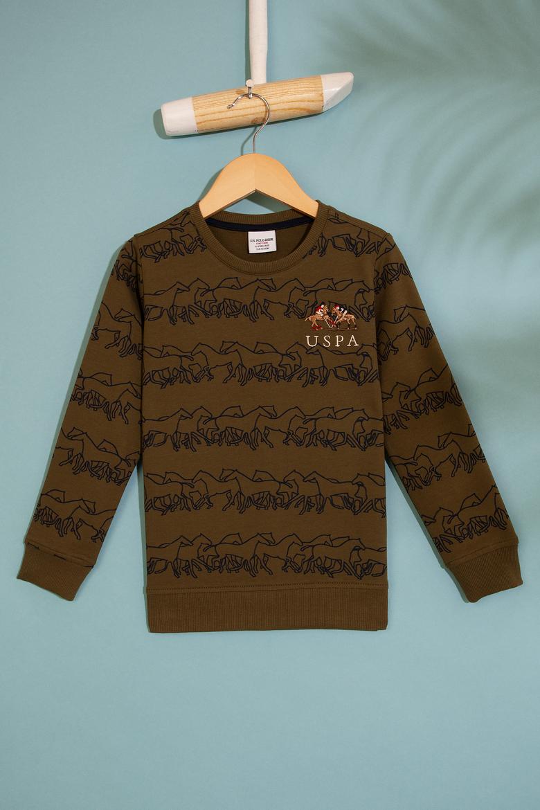 Çocuk Haki Sweatshirt