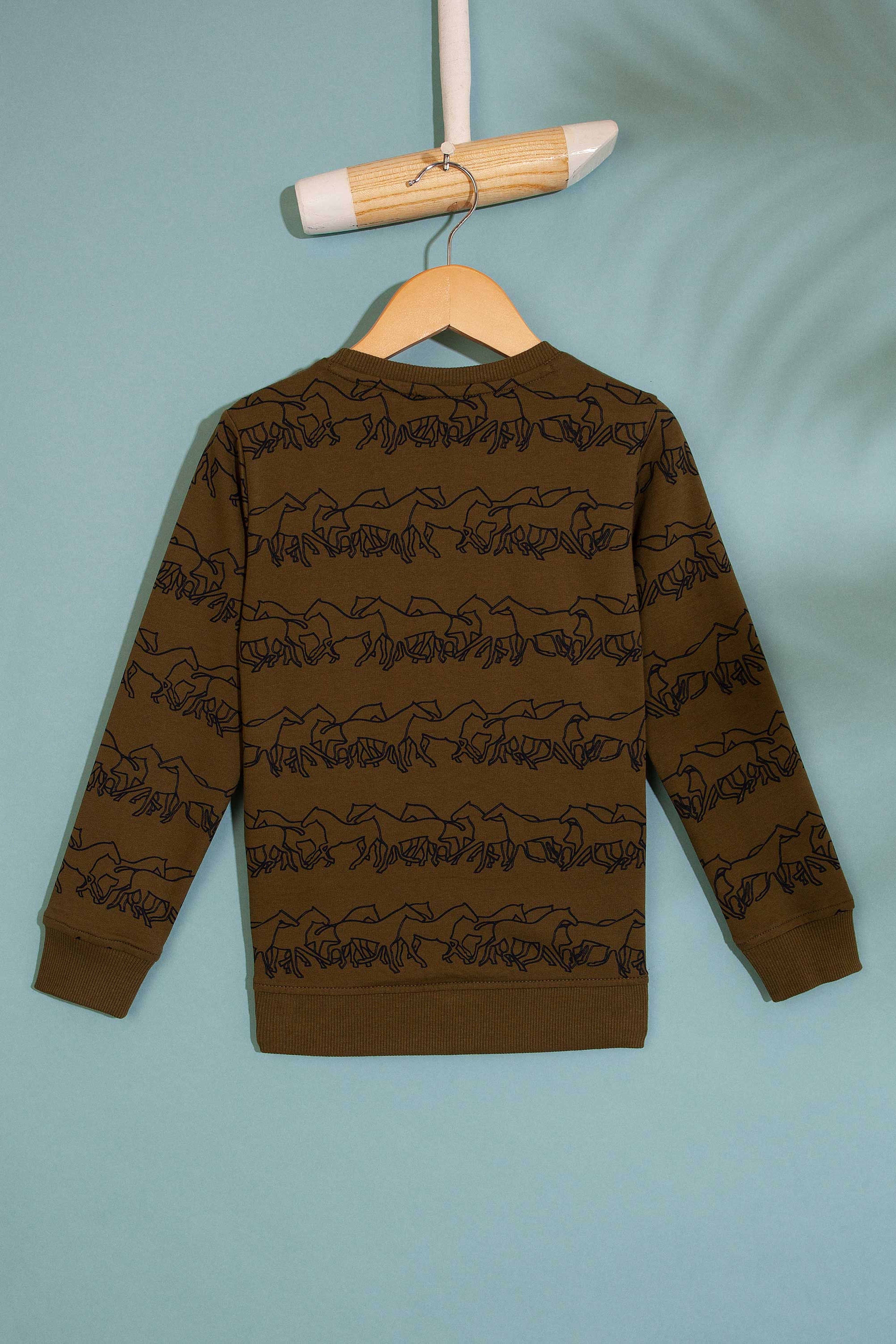 Çocuk Haki Sweatshirt - Image 2
