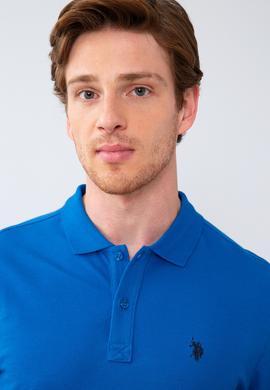 Erkek Kobalt Polo Yaka Sweatshirt Basic - 50209199116