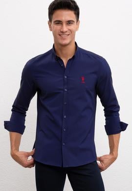 Erkek Lacivert Gömlek Uzunkol Basic - 50233224022