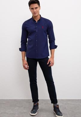 Erkek Lacivert Gömlek Uzunkol Basic - 50233224022