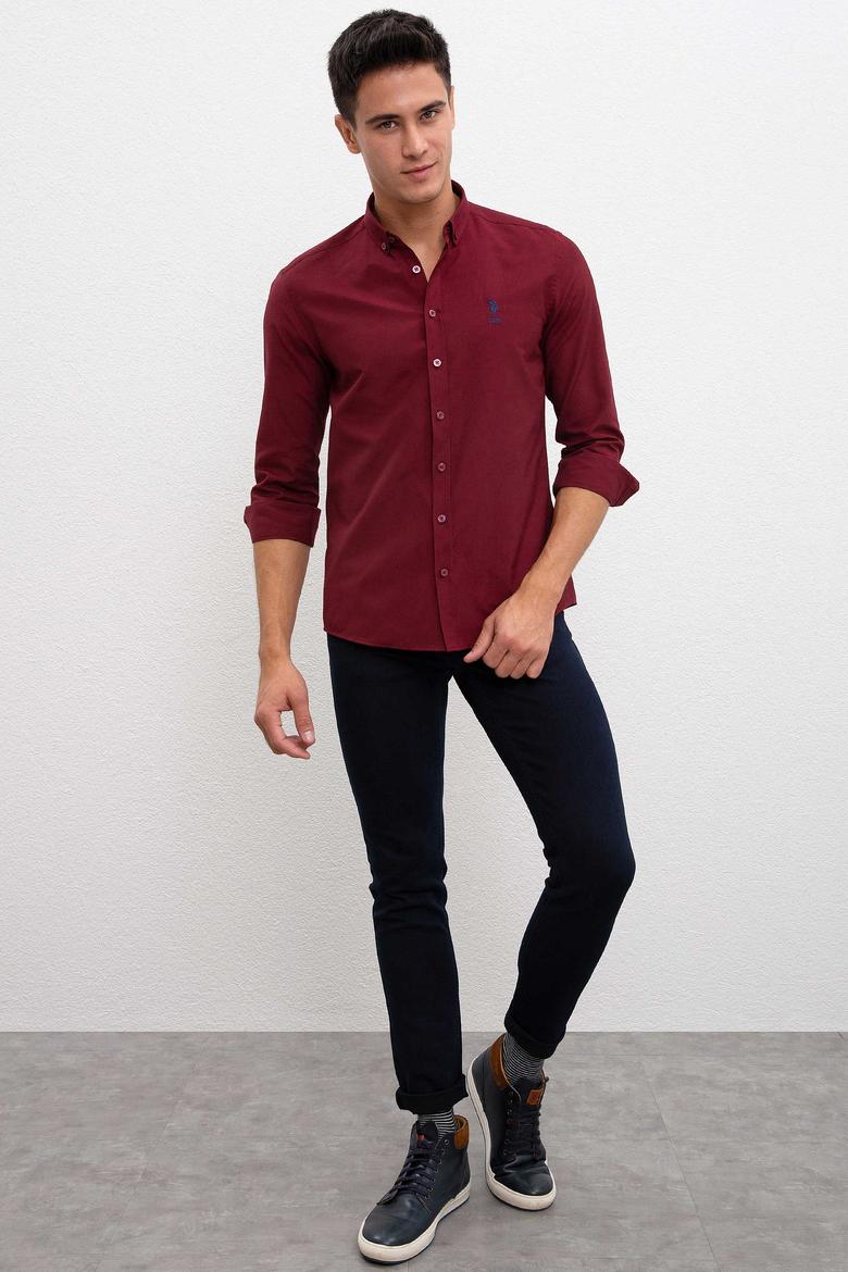 Erkek Kırmızı Gömlek Uzunkol Basic - 50218547041