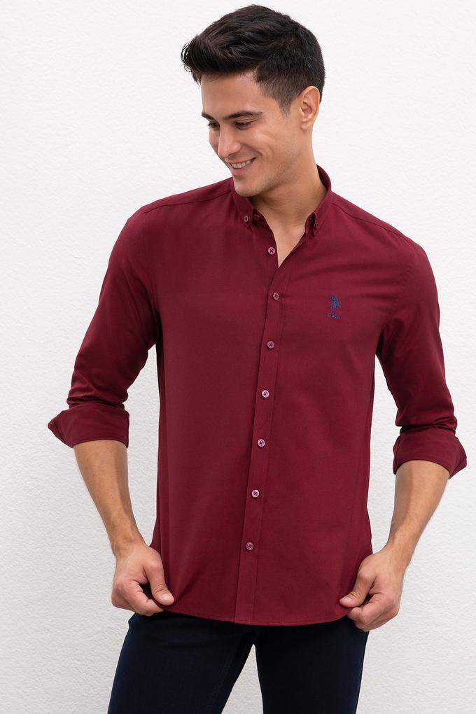 Erkek Kırmızı Gömlek Uzunkol Basic