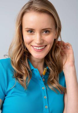 Kadın Mavi Polo Yaka T-Shirt - 50198886049