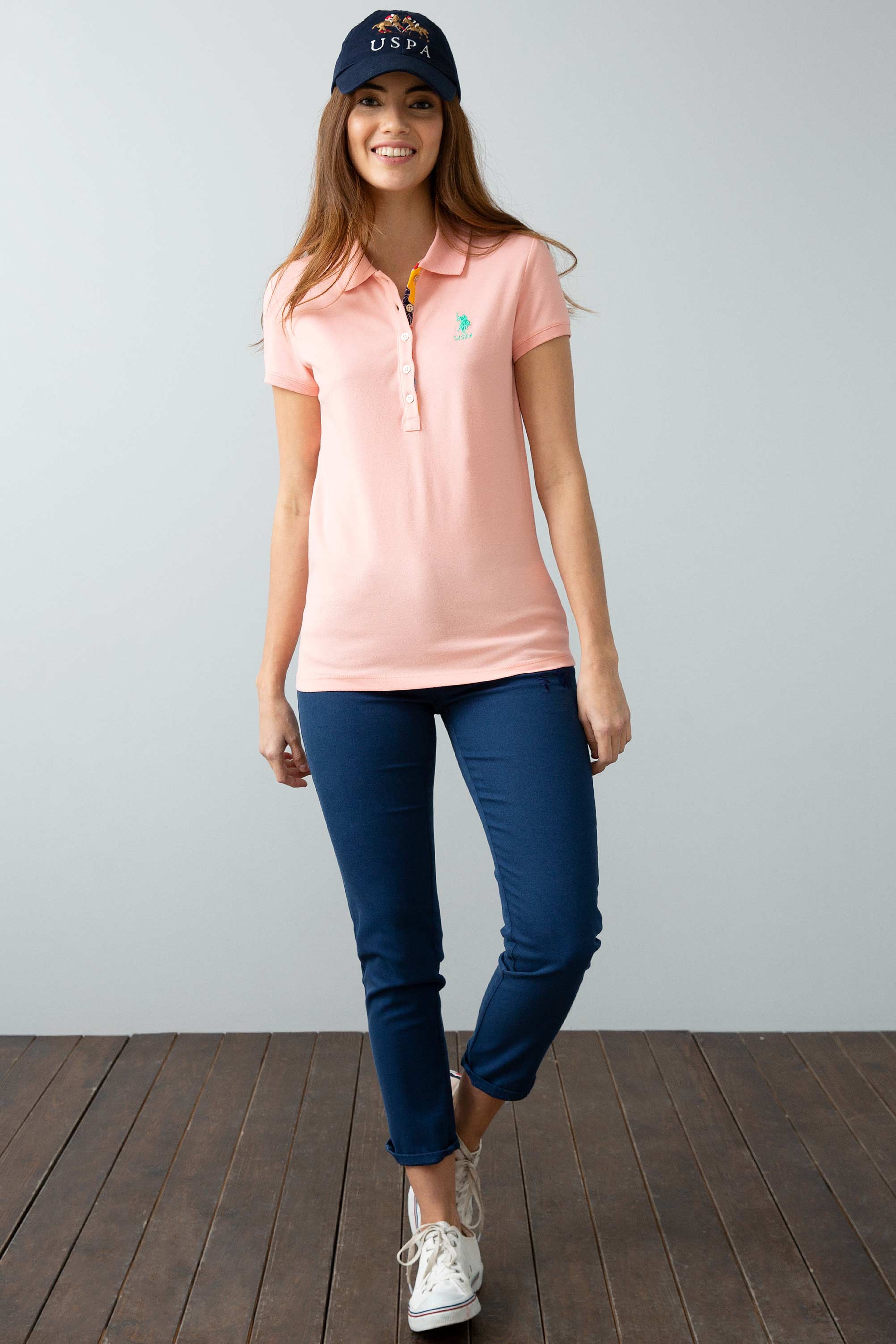 Kadın Pembe Polo Yaka T-Shirt