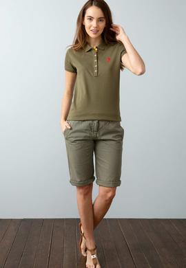 Kadın Haki Polo Yaka T-Shirt - 50198886129