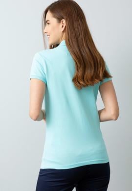 Kadın Mavi Polo Yaka T-Shirt - 50198886153