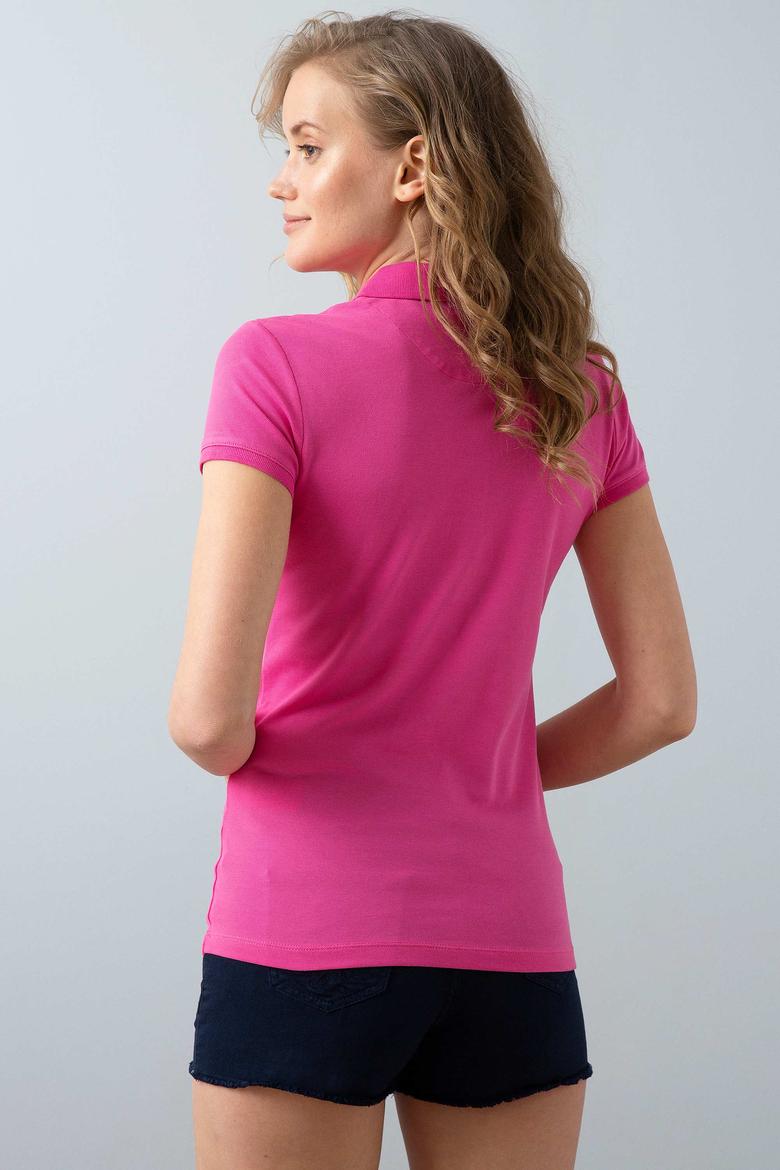 Kadın Pembe Polo Yaka T-Shirt - 50198886233