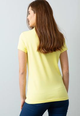 Kadın Sarı Basic Polo Yaka Tişört - 50198886247