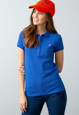 Kadın Mavi Polo Yaka T-Shirt - 50202756081