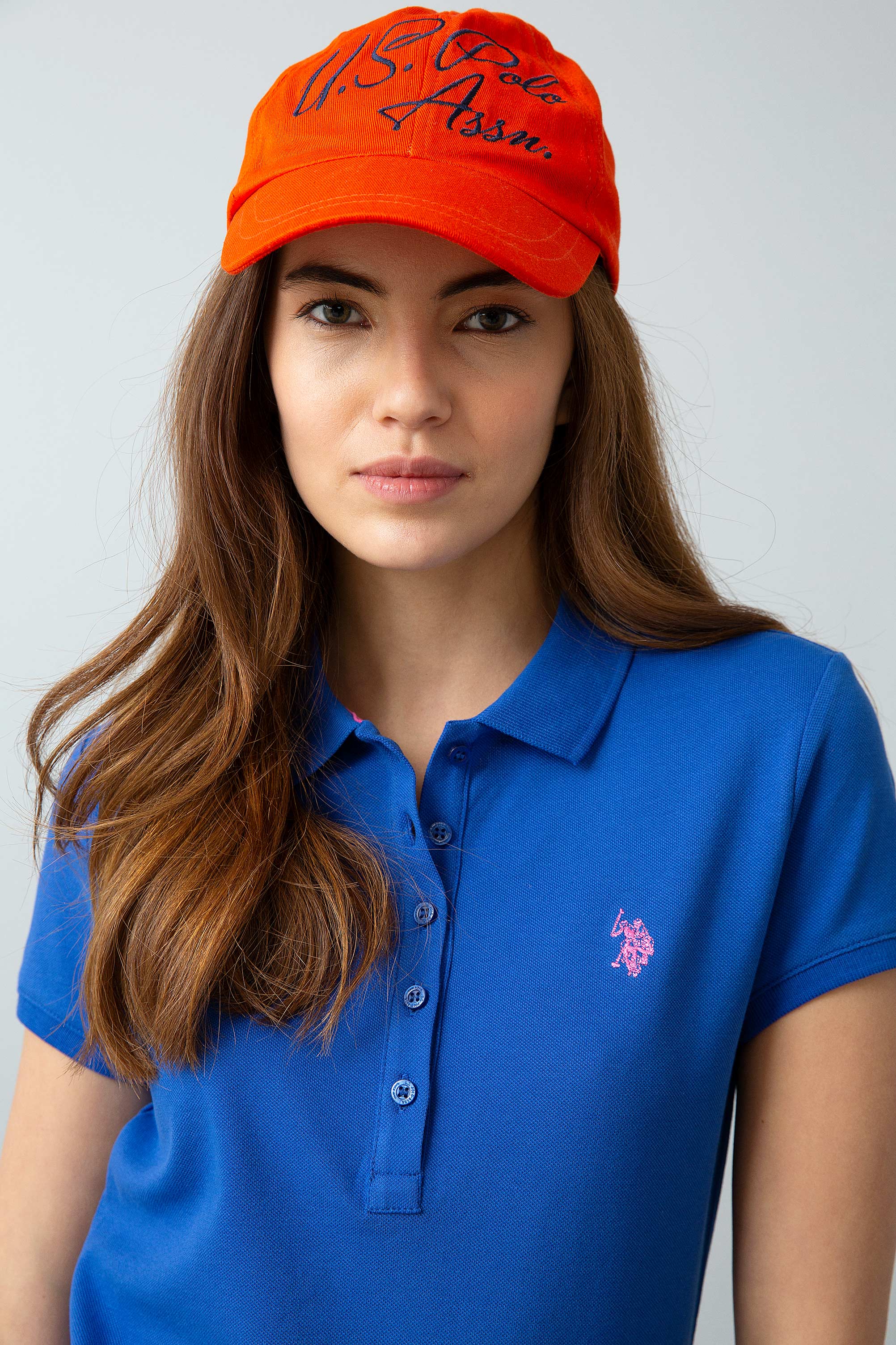 Kadın Mavi Polo Yaka T-Shirt - Image 3