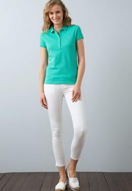 Kadın Mint Basic Polo Yaka Tişört - 50202756118