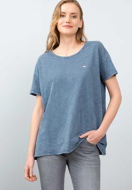 Kadın Lacivert Bisiklet Yaka T-Shirt - 50202759005