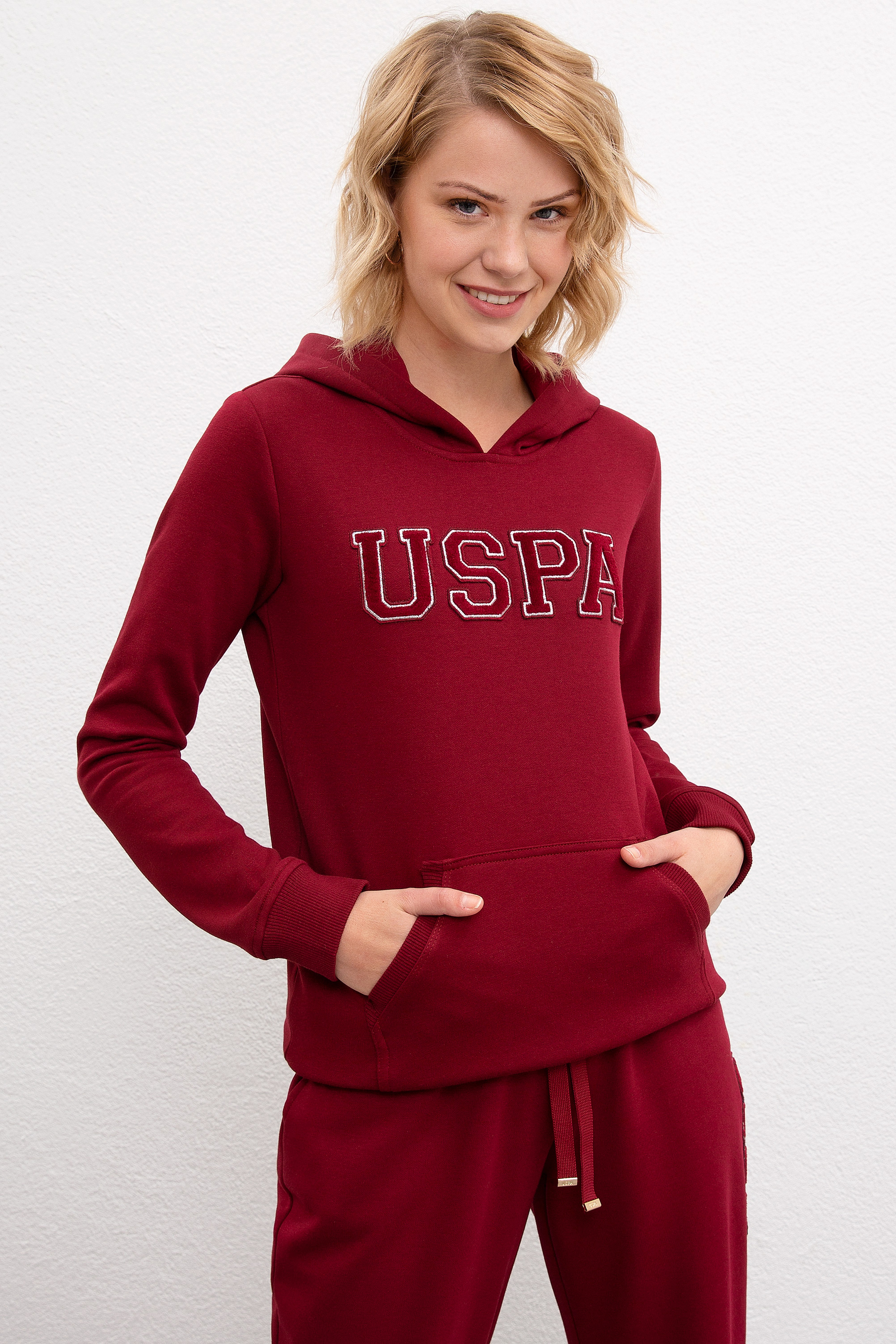 Kadın Kırmızı Sweatshirt Basic - Image 1