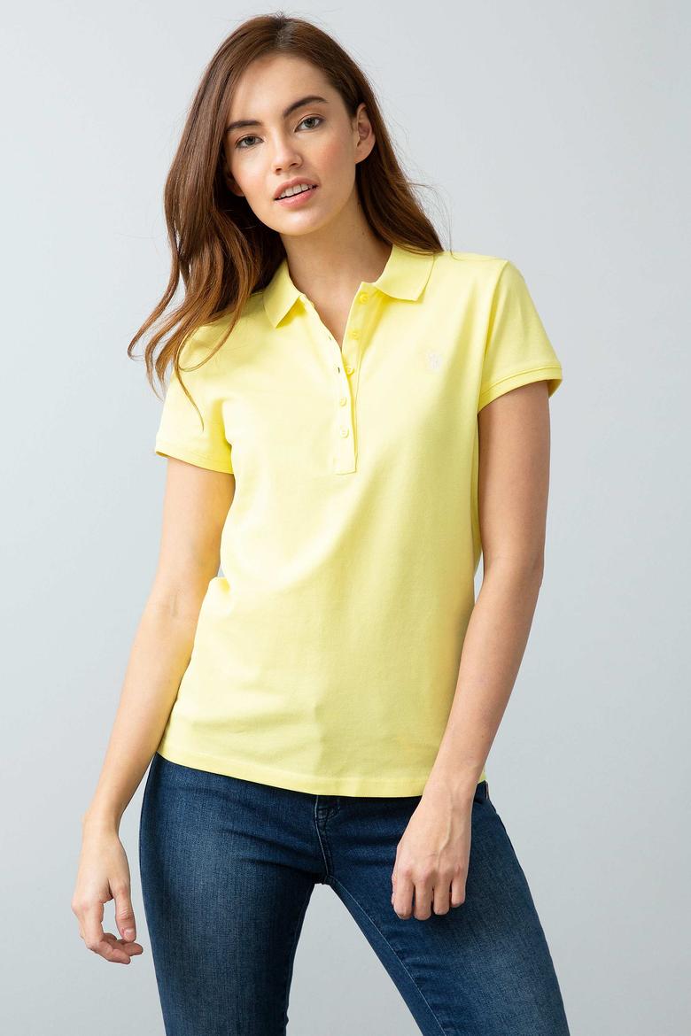 Kadın Sarı Basic Tişört - 50202756148